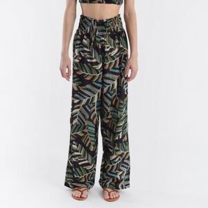 Sheer Green Aloha Woven Pants